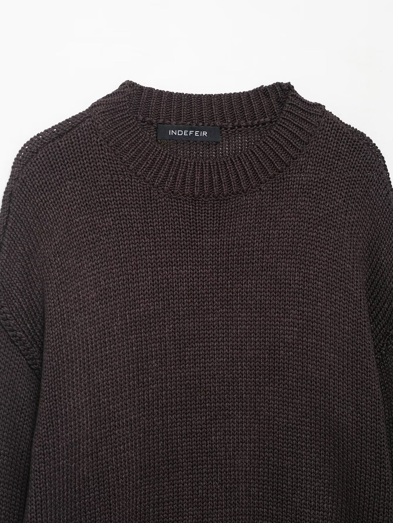 Damen lässiger Pullover mit Oversized-Schnitt und strukturiertem Muster R&B