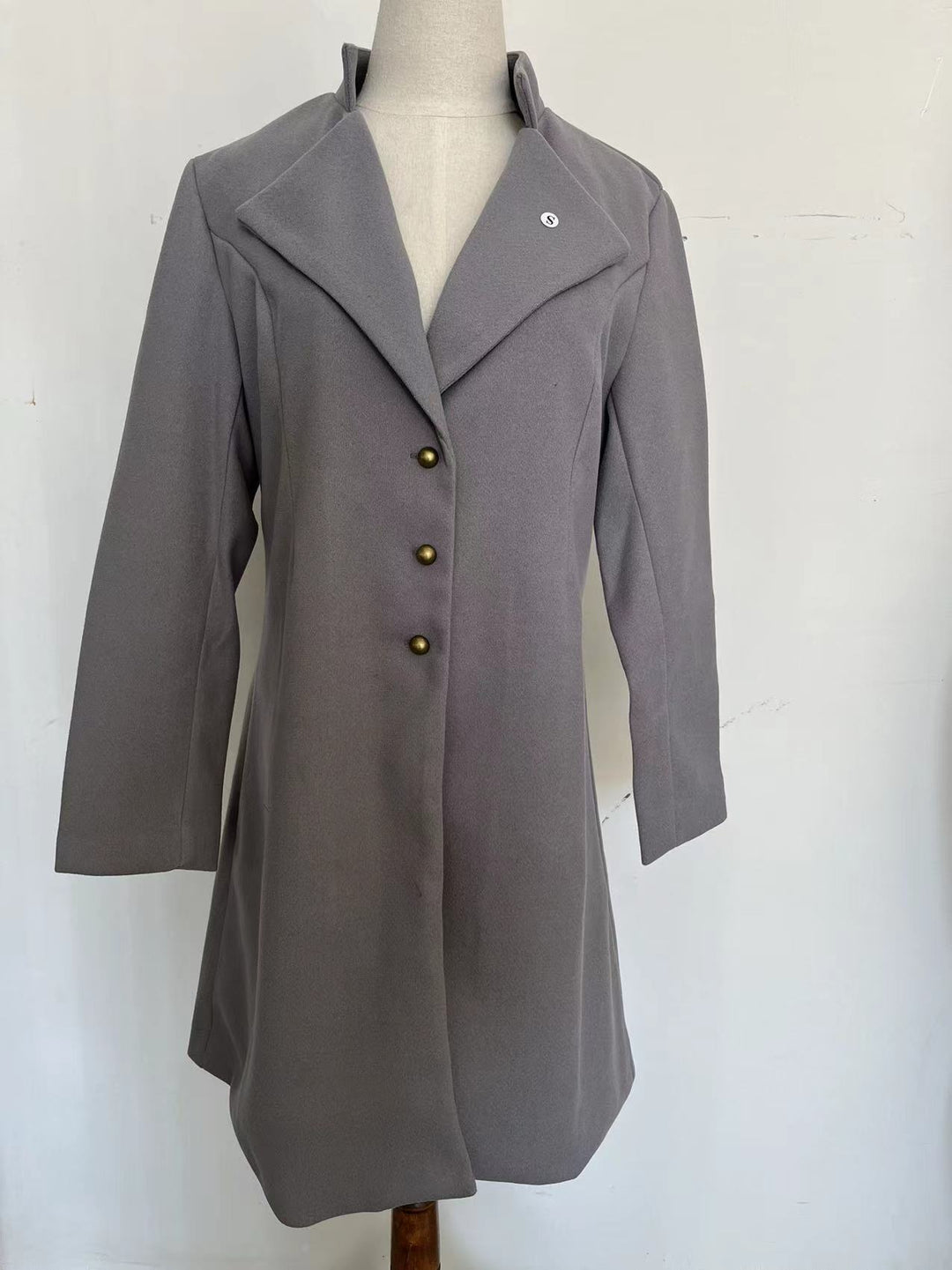 Damen eleganter asymmetrischer Übergangsmantel R&B