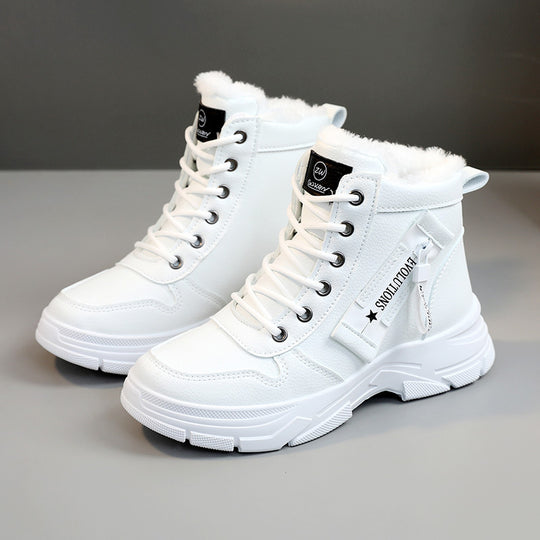 Damen Winterliche High-Top Sneakers mit Fleece-Futter und rutschfester Sohle R&B