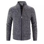 Herren Strickjacke mit strukturiertem Muster und hohem Stehkragen R&B