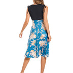 Damen Wickelkleid mit floralem Design und tiefem V-Ausschnitt R&B