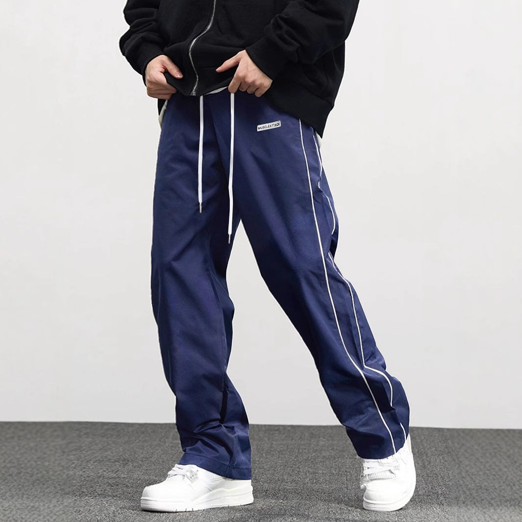 Herren Hochwertige Freizeithose mit verstellbarem Bund und seitlichen Streifen R&B