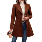 Damen Elegante Wool-Langjacke R&B