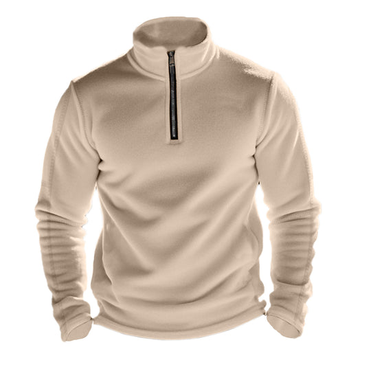 Herren Fleece-Pullover mit halbem Reißverschluss und atmungsaktiven Eigenschaften R&B