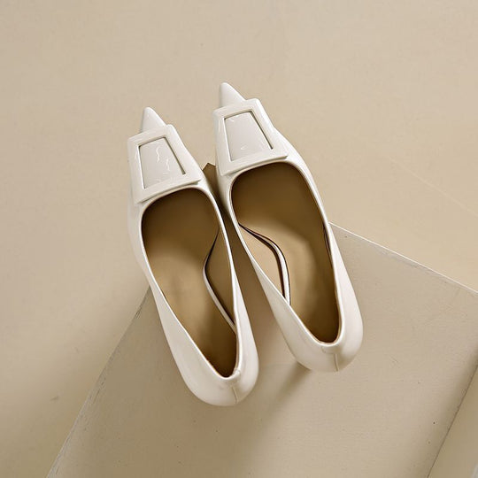 Damen elegante spitze Pumps mit dekorativer Schnalle R&B