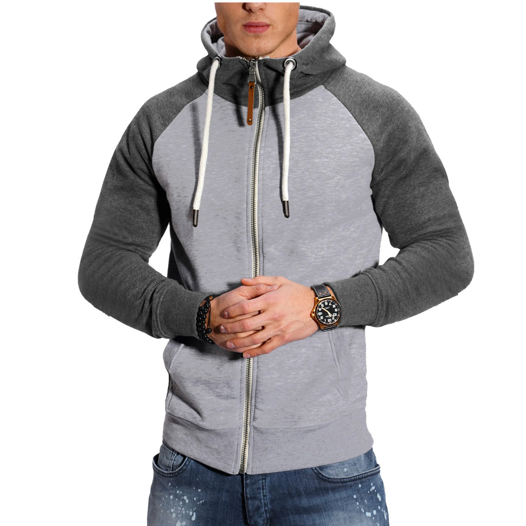 Herren raffinierter Kapuzenpullover mit hochwertigem Reißverschluss R&B