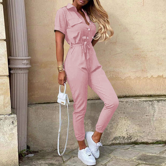 Damen Modischer Jumpsuit mit praktischen Taschen und tailliertem Schnitt R&B