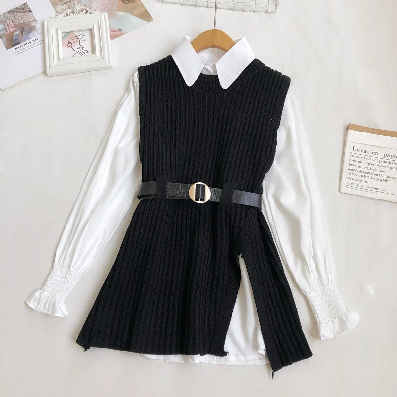 Damen Strickkleid mit Gürtel