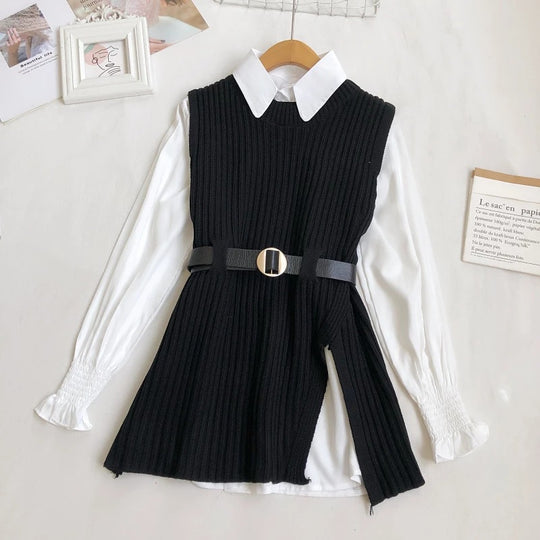 Damen Strickkleid mit Gürtel R&B