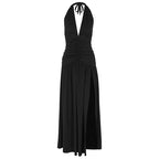 Damen Wickelkleid mit tiefem V-Ausschnitt und Raffung R&B