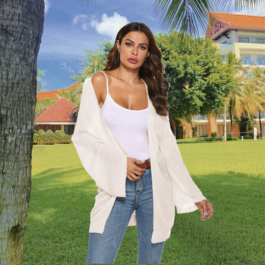 Damen Longstrickjacke mit lässigem Schnitt und weiten Ärmeln R&B