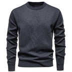 Herren Strickpullover mit modernem Rautenmuster
