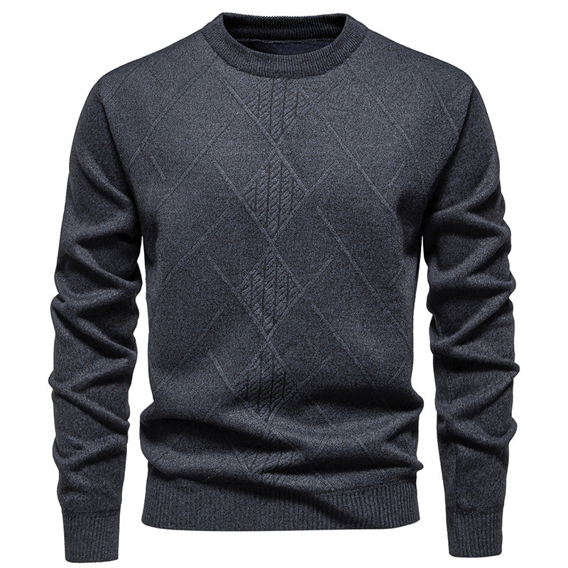 Herren Strickpullover mit modernem Rautenmuster