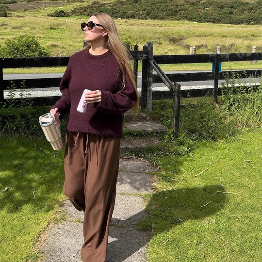 Damen kuscheliger Strickpullover mit oversized Schnitt R&B