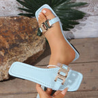 Damen Elegante und schicke Mules mit dekorativem Schnallen-Detail R&B