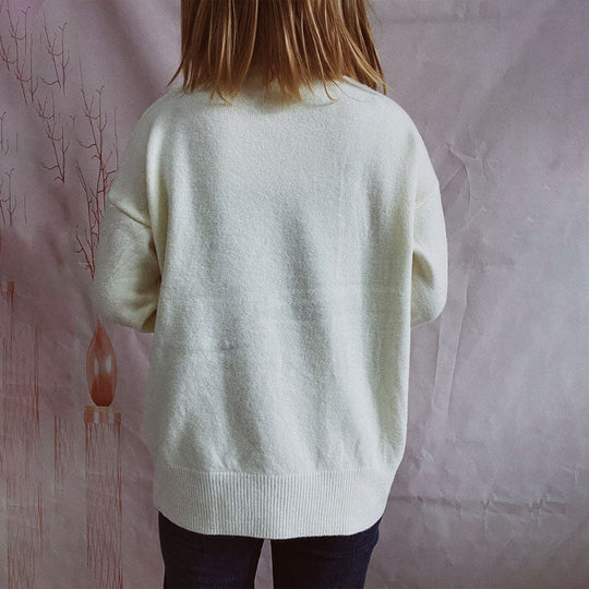 R&B | Einfarbiger Warmer Strickpullover Für Alltag