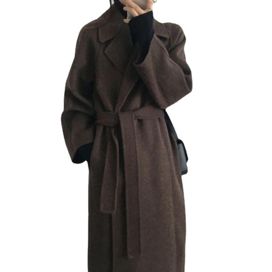 Damen eleganter und lässiger Trenchcoat mit großem Revers R&B
