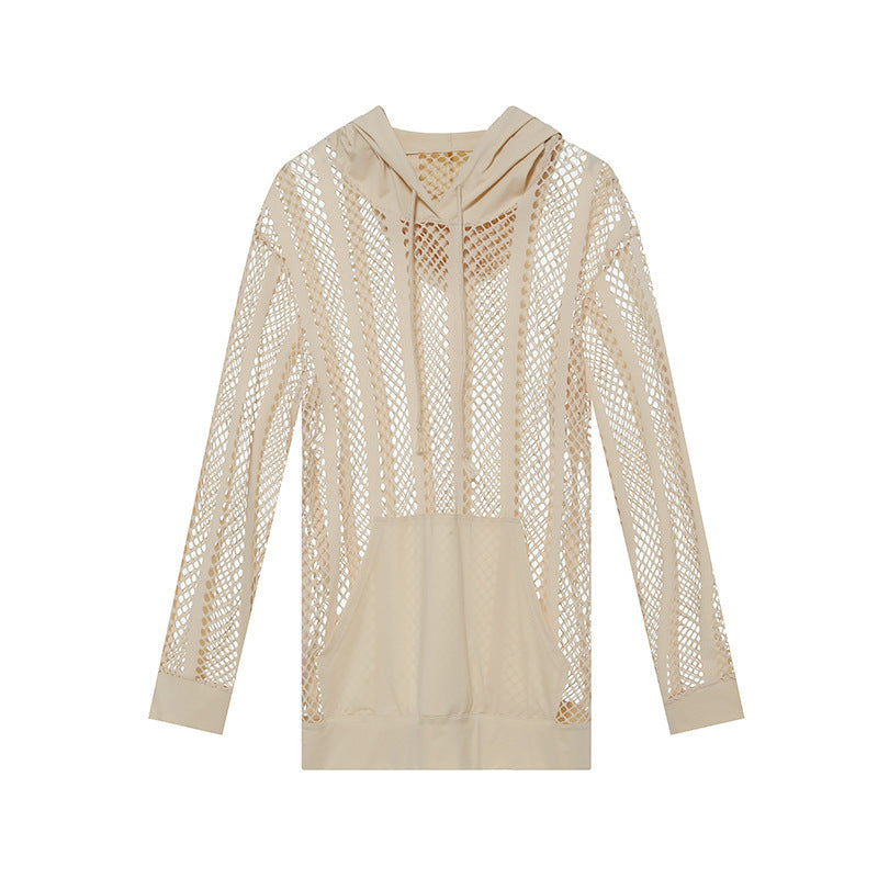 Damen Sportlicher Kapuzenpullover mit Luftmesh von R&B