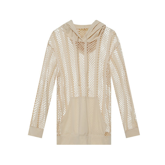 Damen Sportlicher Kapuzenpullover mit Luftmesh von R&B