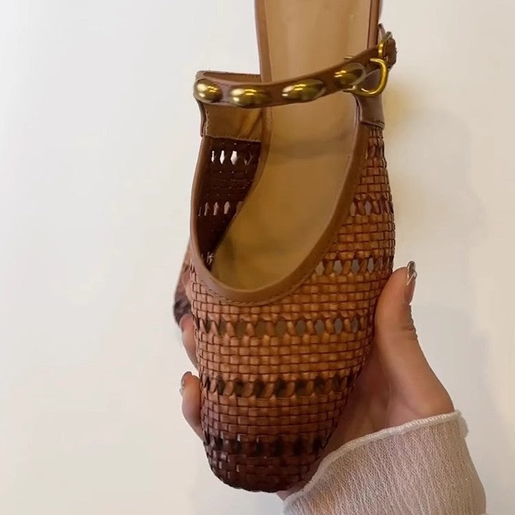 Damen Elegante und atmungsaktive Pantoletten mit modischem Riemchen-Design R&B
