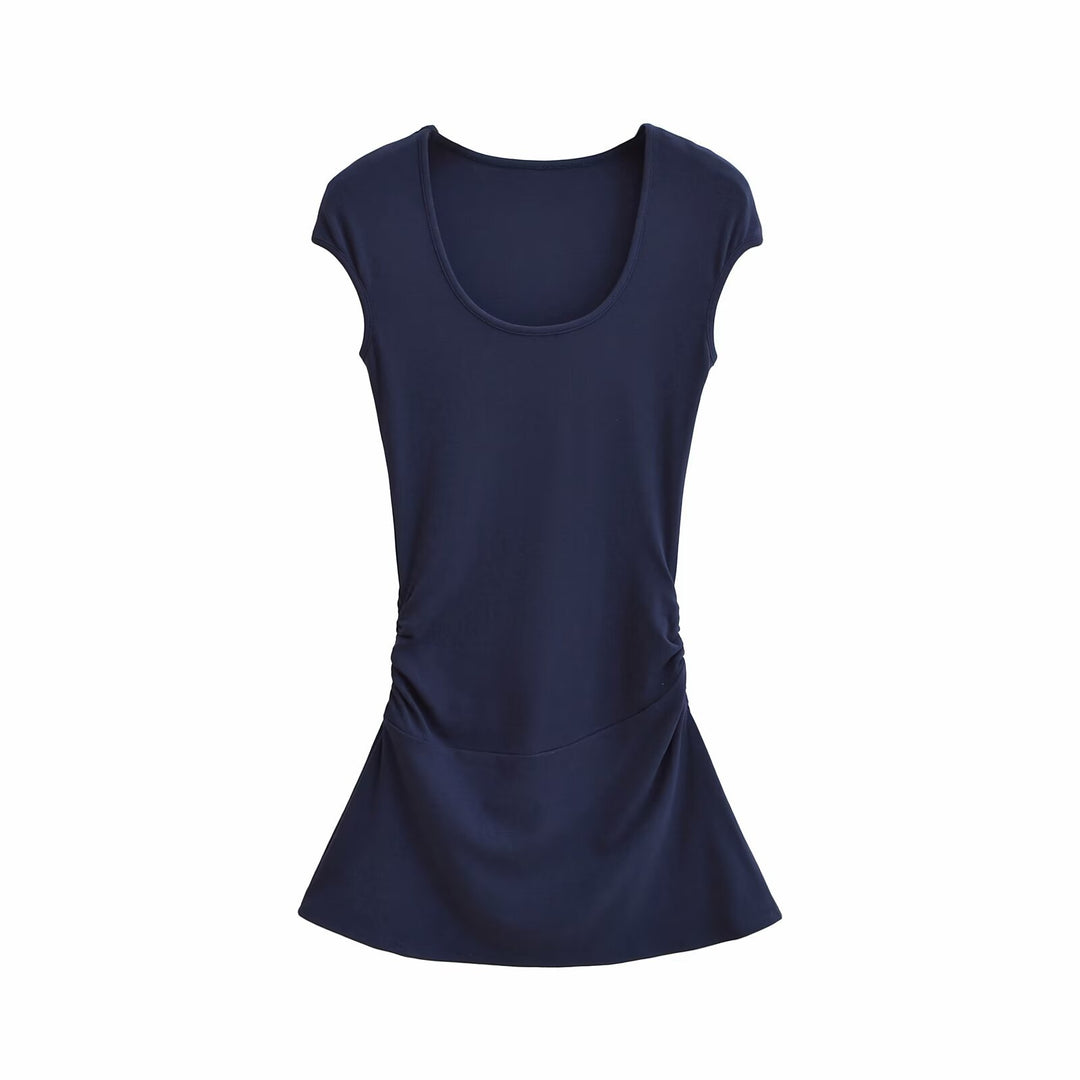 Damen elegantes Jersey-Kleid mit Raffung R&B