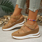 Damen Wedge-Sandalen mit verstellbarem Riemensystem und atmungsaktiver Sohle R&B