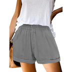 Damen leichte Chino-Shorts mit elastischem Bund und praktischen Taschen R&B