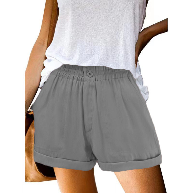 Damen leichte Chino-Shorts mit elastischem Bund und praktischen Taschen R&B