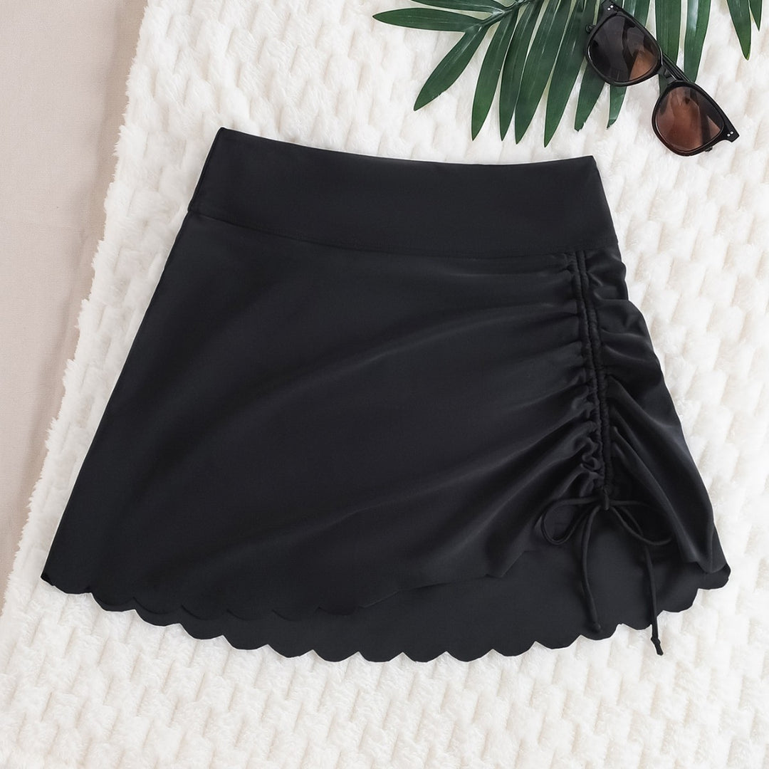 Damen Bade-Rock mit Raffungsdetails und eleganter Wellenkante R&B