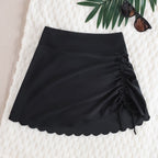 Damen Bade-Rock mit Raffungsdetails und eleganter Wellenkante R&B