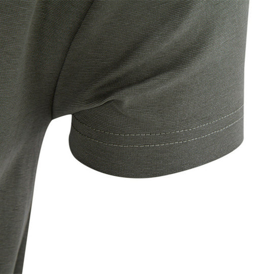 Herren nan klassisches Baumwolljersey Rundhalsshirt mit verstärktem Kragen R&B