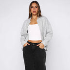 Damen Strickjacke mit kurzem Schnitt und sportlichem Reißverschluss R&B
