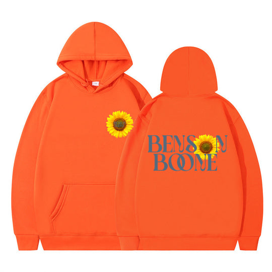 Damen Kapuzenpullover mit einzigartigem Sonnenblumenmotiv und bequemer Passform R&B