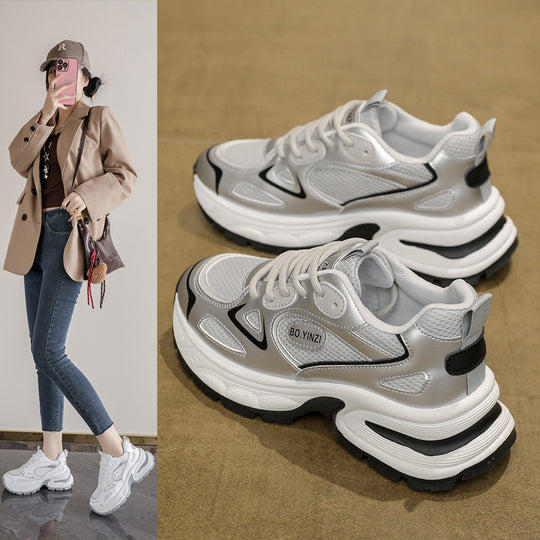 Damen Sportliche Sneakers mit abriebfester Laufsohle und atmungsaktiver Mesh-Oberfläche R&B