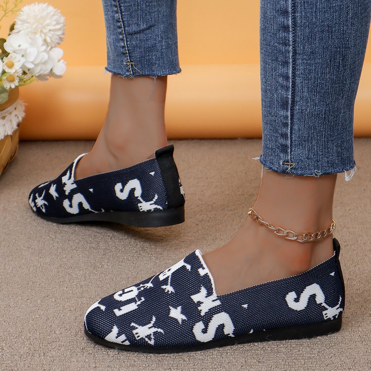 Damen Modische Slip-On Schuhe aus atmungsaktivem Material mit stylischem Print R&B