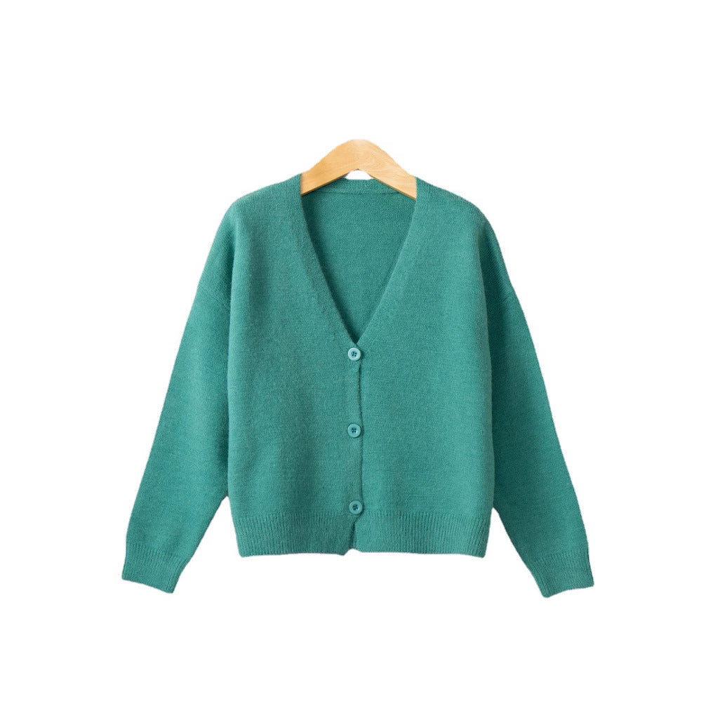 Damen Strickjacke mit V-Ausschnitt und Knopfdetails R&B