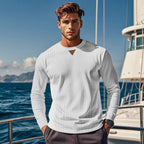 Herren Langarmshirt mit strukturiertem Rippdesign R&B
