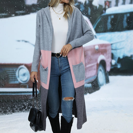 Damen lässiger Kapuzencardigan R&B