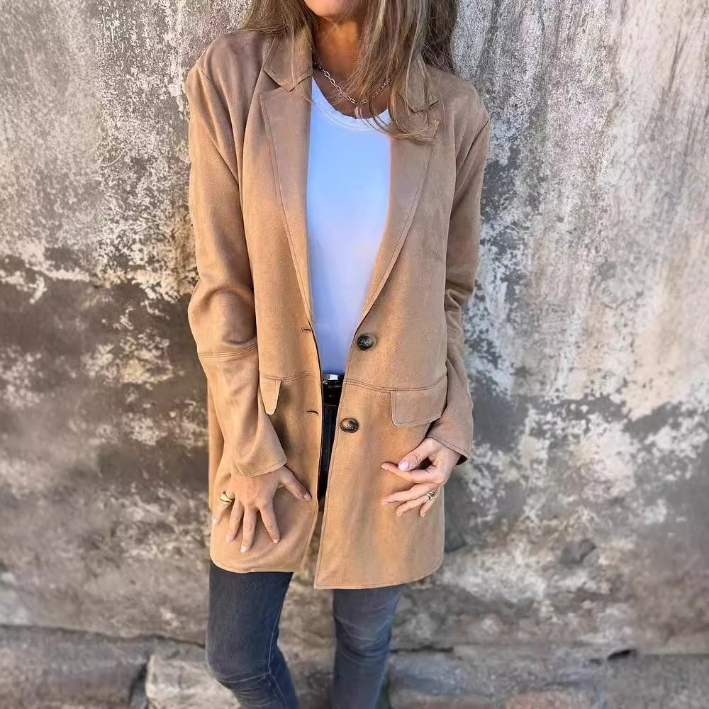 Damen Elegante und bequeme Suede-Blazer R&B