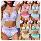 Damen Hochgeschnittenes Bikini-Set mit modischen Riemen R&B