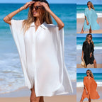 Damen luftiger Strand-Kimono mit modernen Knopfdetails R&B