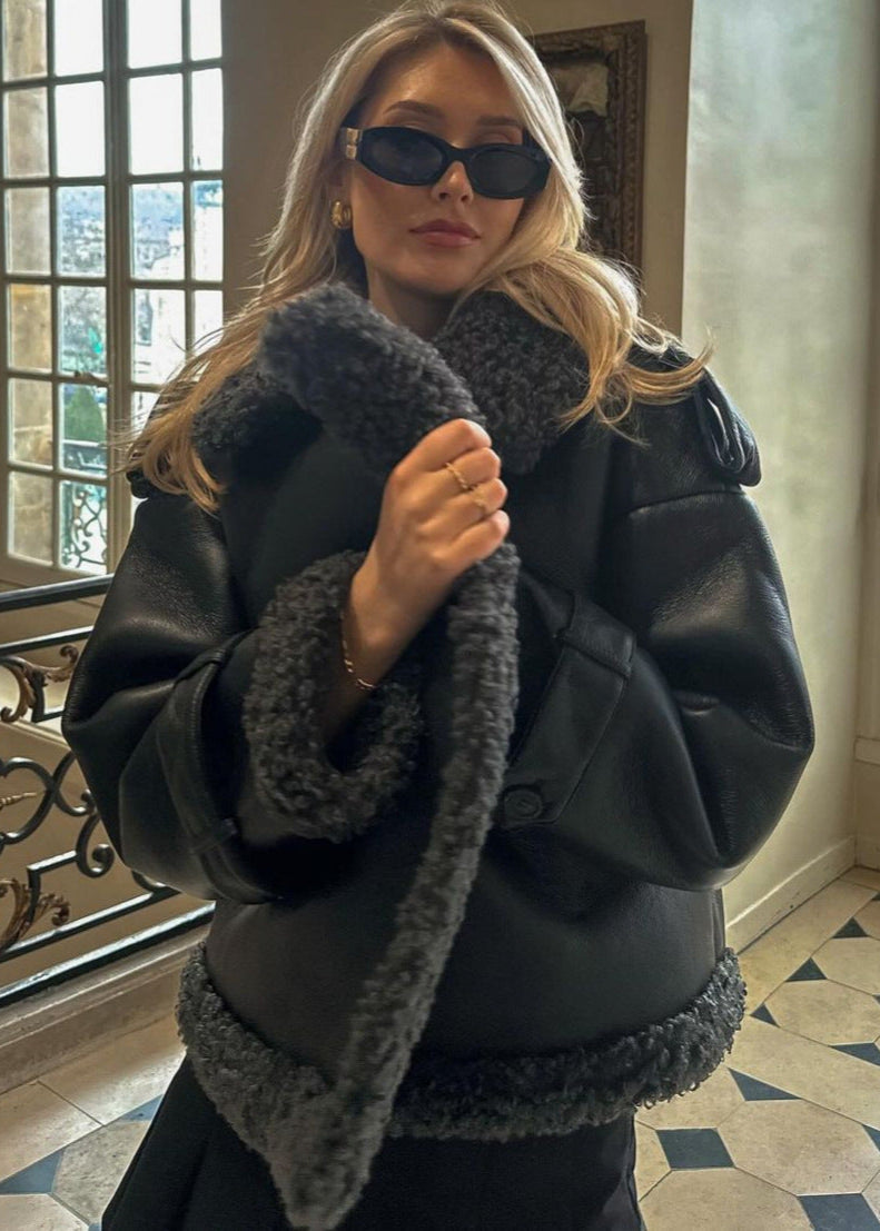 R&B | Shearling-futtered Pilotjacke