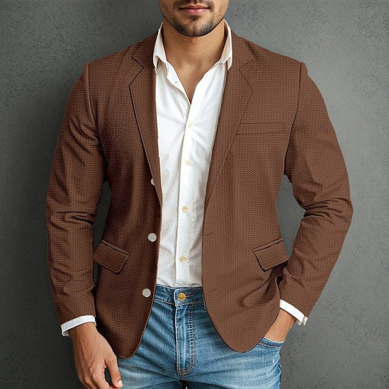 Herren eleganter Blazer mit strukturiertem Design und praktischen Taschen R&B