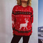 Damen Weihnachtspullover mit festlichem Rentier-Motiv und bequemer Passform R&B