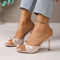 Damen elegante Slingback-Pantoletten mit modischem Schleifen-Detail R&B