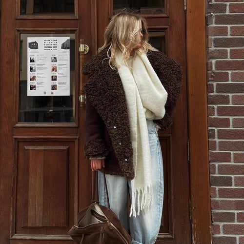 Damen Übergangsjacke mit voluminösem Kunstfellkragen R&B