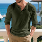 Herren Langarmshirts mit Knopfdetails und Rippstruktur R&B