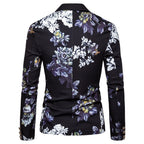 Herren eleganter Blazer mit floralen Mustern und strukturiertem Design