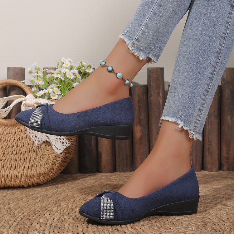 Damen Komfortable und stilvolle Ballerinas mit dekorativem Schleifendetail R&B