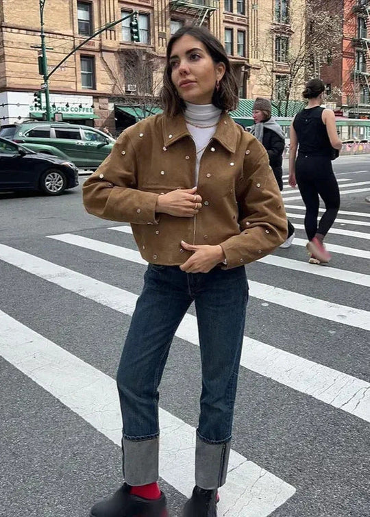 R&B | Wildleder Ge cropped Jacke